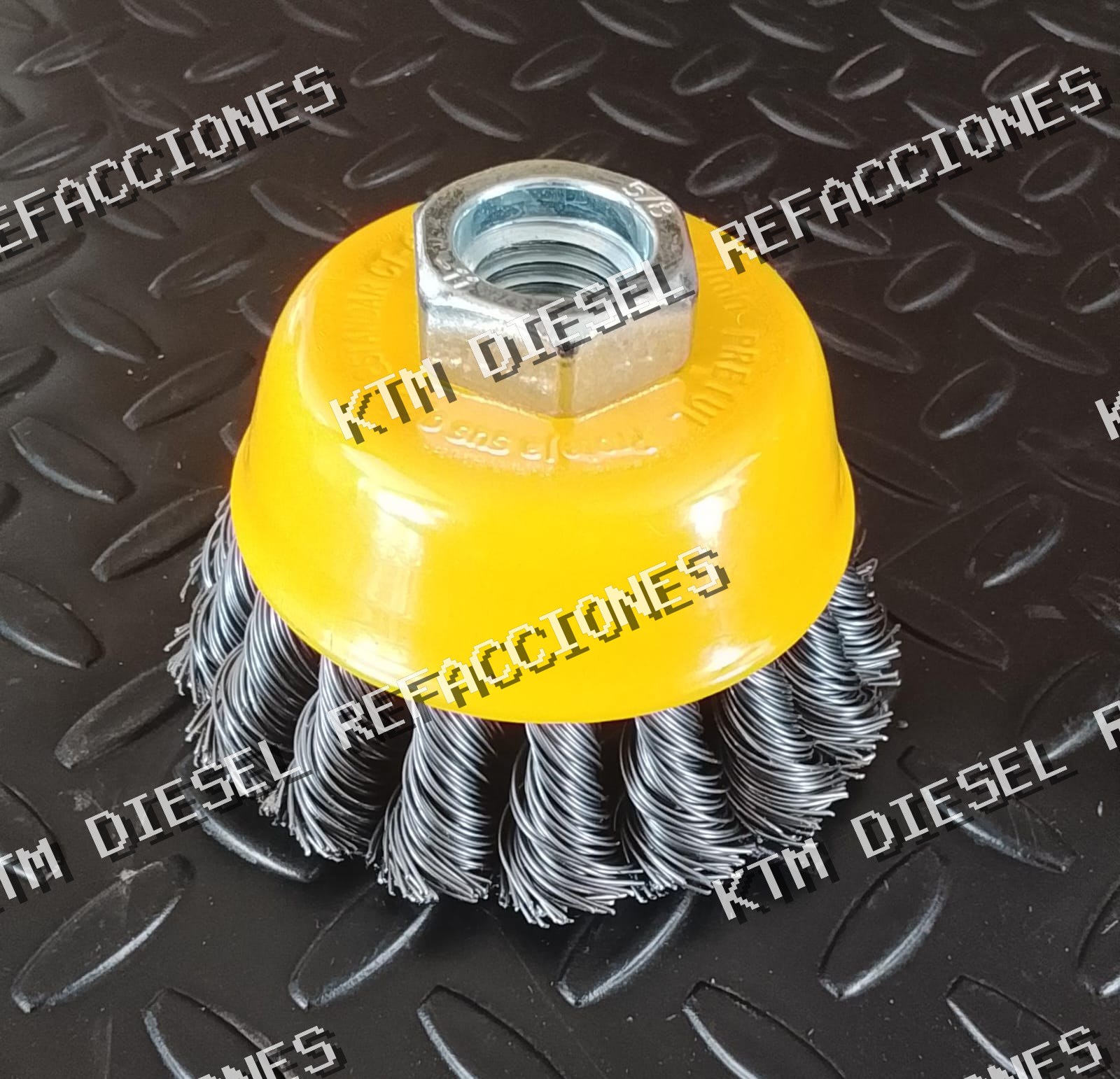 CARDA COPA 3" ALAMBRE TRENSADO GRUESO EJE 5/8"-11 PRETUL