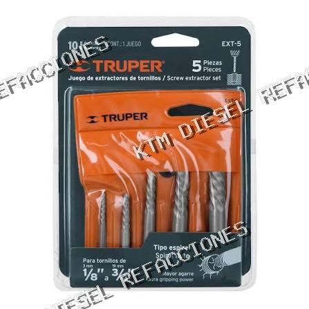 JUEGO DE EXTRACTORES DE TORNILLOS 5PZ TRUPER