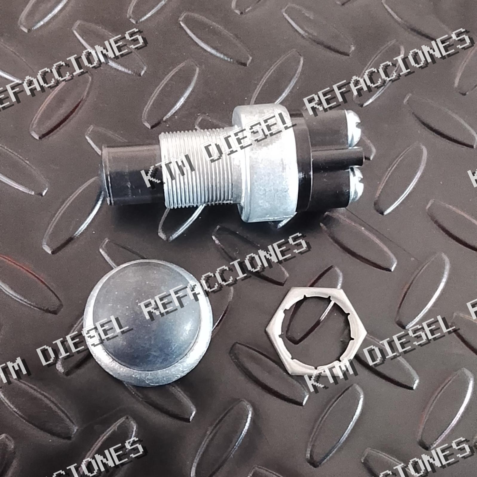 INTERRUPTOR MARCHA 12V-24V 2 PUNTAS TIPO BOTON REFORZADO CON CAPUCHON NEGRO POLLAK 