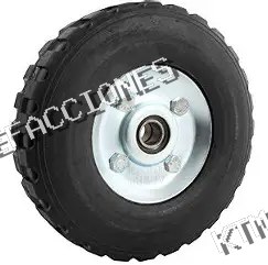 RUEDA DE HULE SOLIDO 10" PARA DIABLO DOBLE BALERO PRETUL