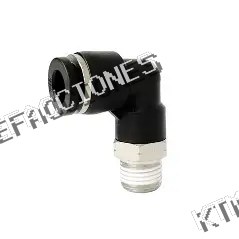 CONEXION EN CODO 90° 1/4 A 1/8 NPT PLASTICO