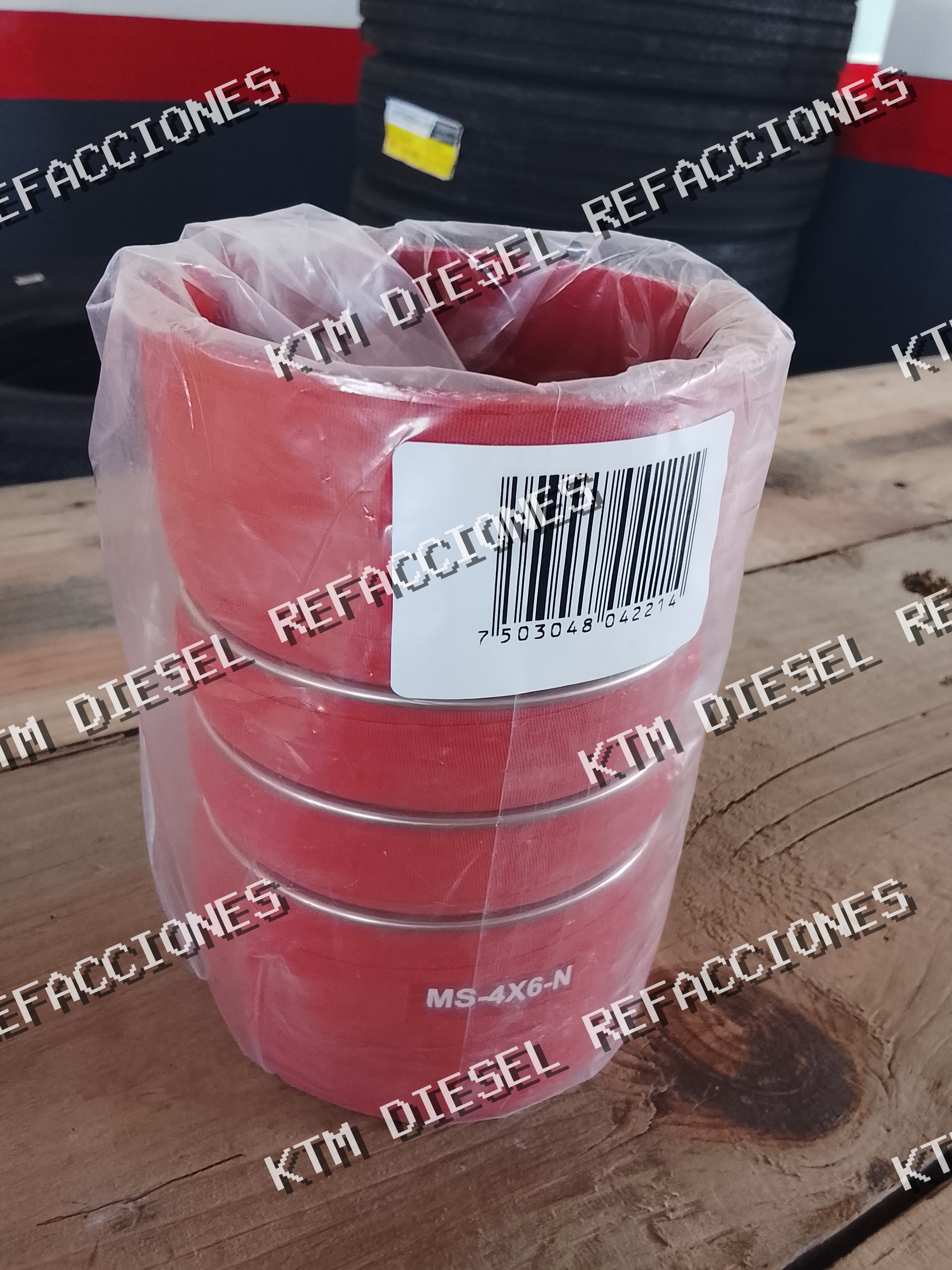 MANGUERA POSENFRIADOR ROJA DE 4" x 6" 3 AROS MS