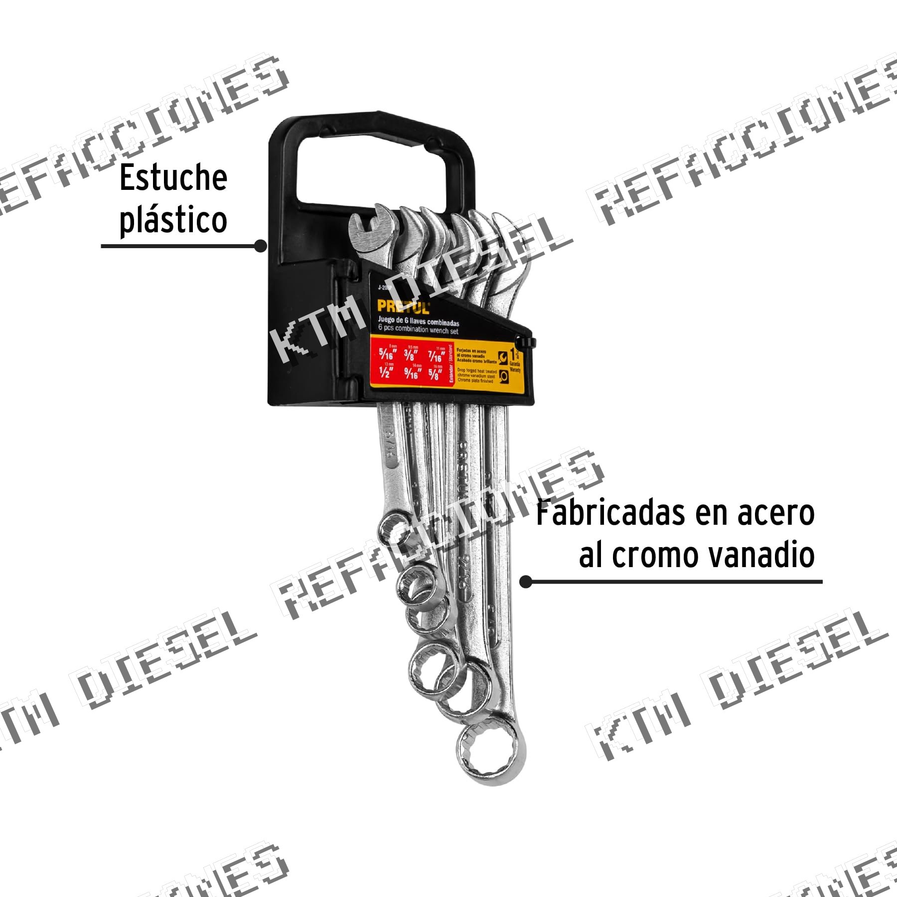 JUEGO DE LLAVES COMBINADAS 6PZ PRETUL