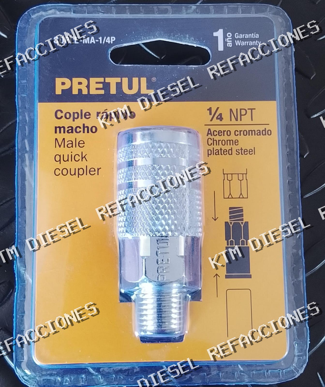 COPLE RAPIDO MACHO 1/4 PRETUL
