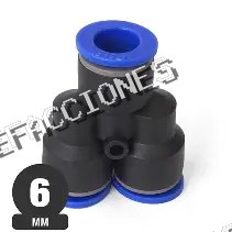 CONEXION RAPIDA EN YEE 6MM (1/4) PLASTICO