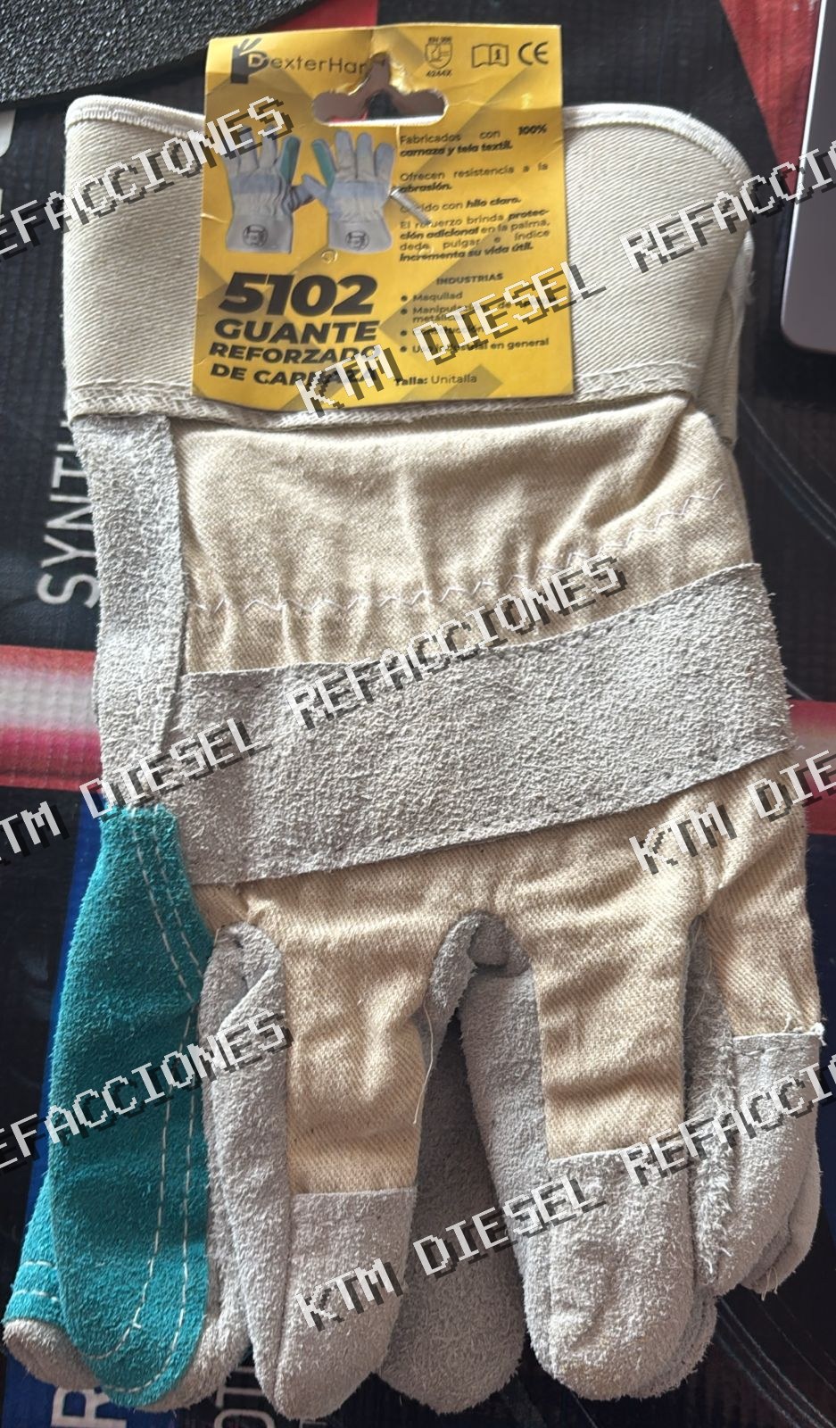 GUANTES DE CARNAZA Y TELA TEXTIL DEXTERHAND