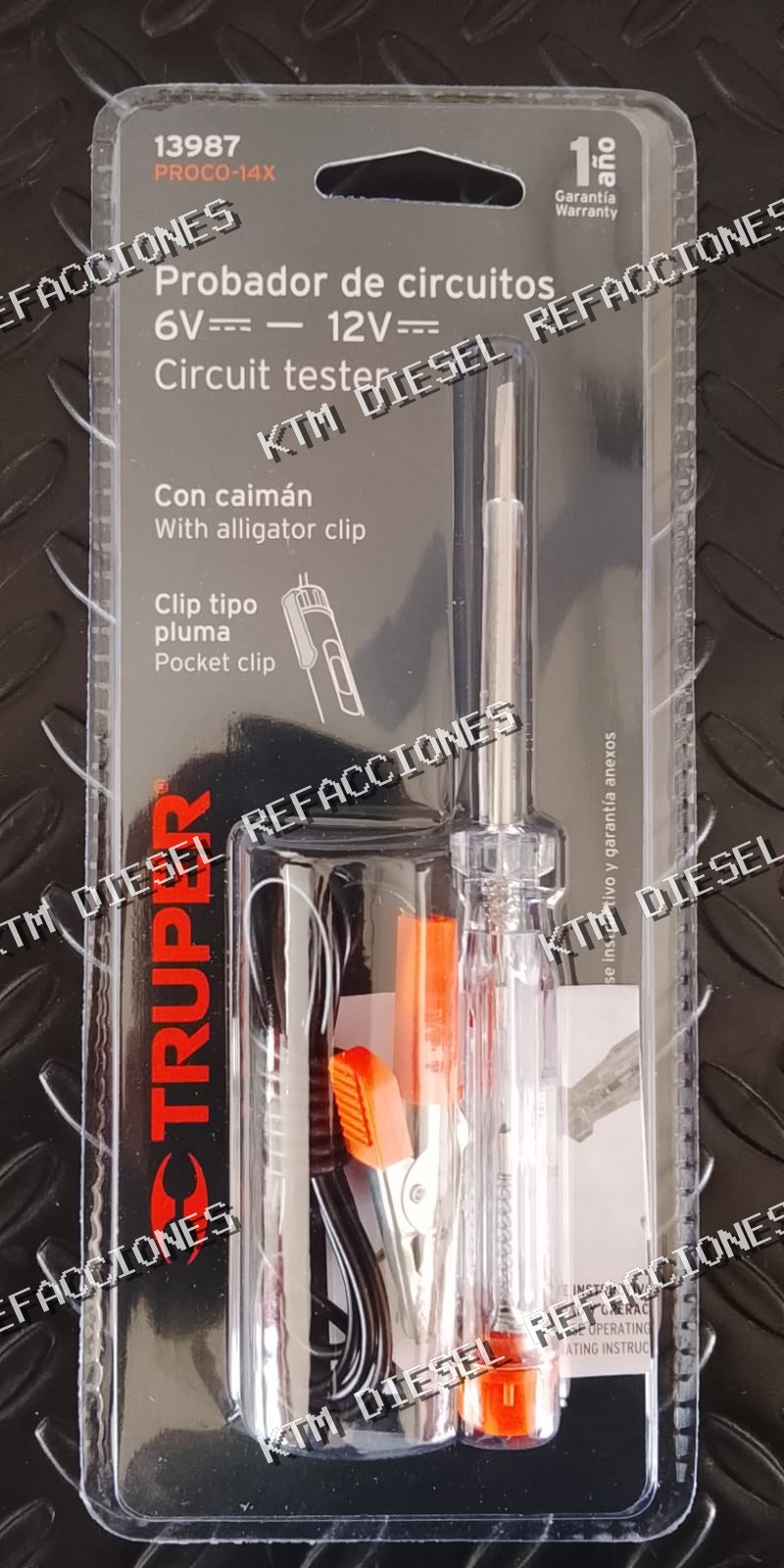 PROBADOR DE CIRCUITOS DE CORRIENTE DIRECTA 14CM TRUPER