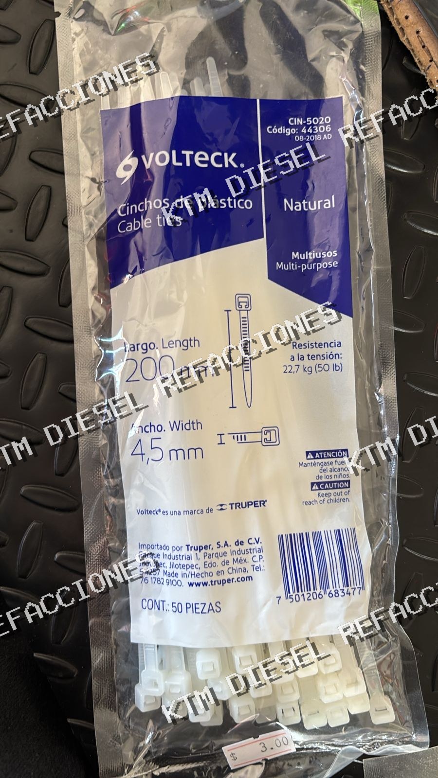 CINCHO DE PLASTICO 200MM X 4.5MM