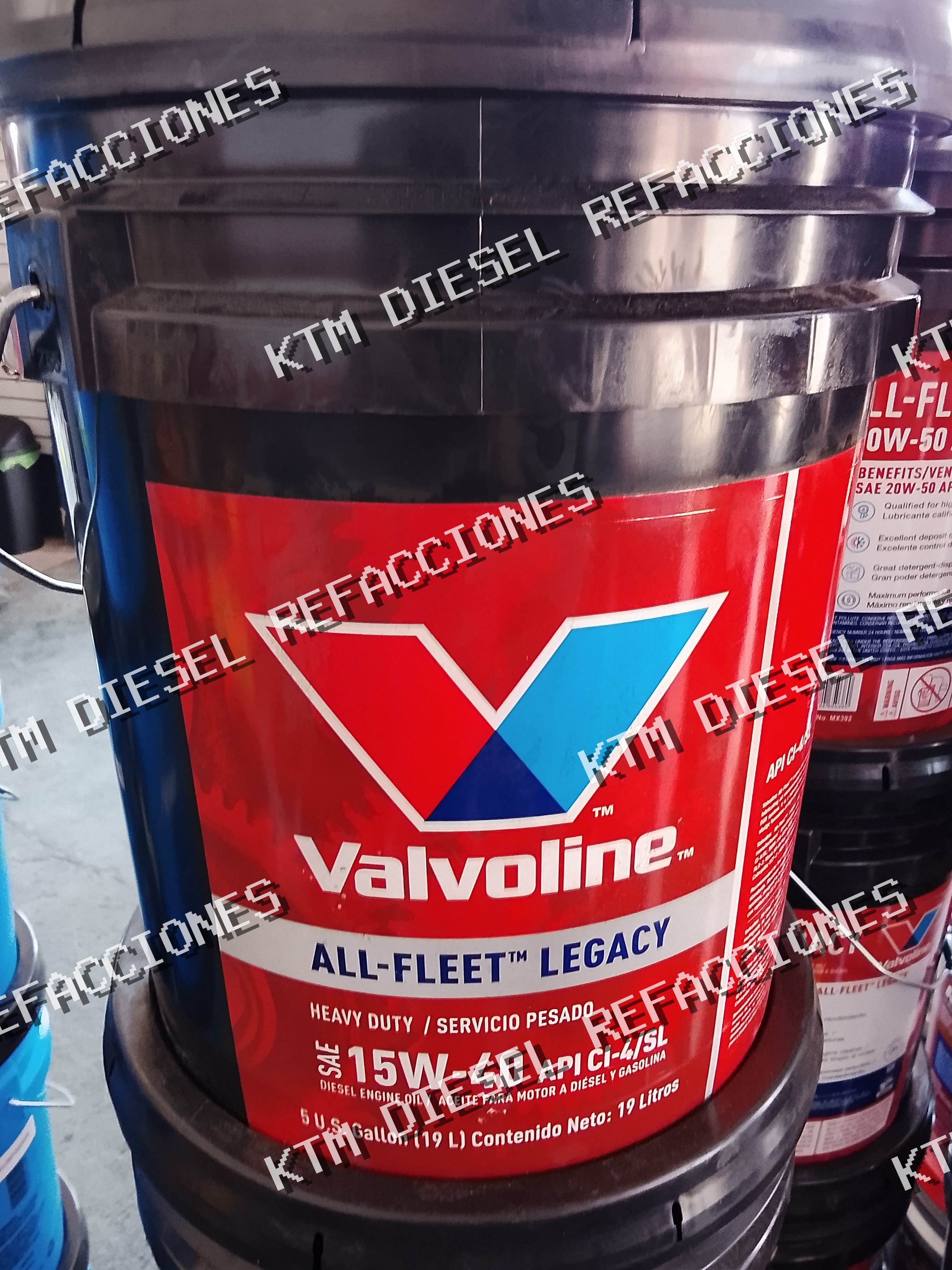 ACEITE DE MOTOR DIESEL SAE 15W40 API CI-4/SL VALVOLINE 19LT